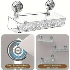 Shower Caddy Suction Cup No-Drilling Decor Shower Organizer Shelf Storage Rack