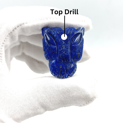Handmade Carve Tiger Face Stone, Animal Carving Tiger Pendant, Jaguar Charm Bead - Picture 45 of 99