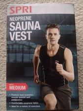 SPRI Men's Neoprene Heat Sauna Vest, Black, Size Medium