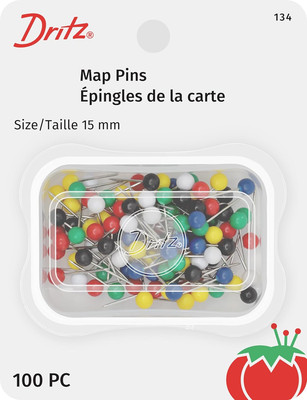 134 Map Pins Pins, 15 Mm (100-Count)