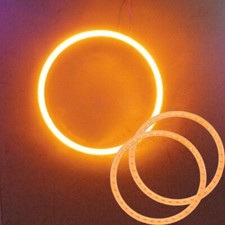 2x 12-24v 120mm Super Bright Amber Cob Led Angel Eyes Halo Ring Light Covers