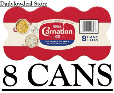 8 PACK - Carnation Evaporated Milk 12 oz. cans (Total 96 oz) - FRESH