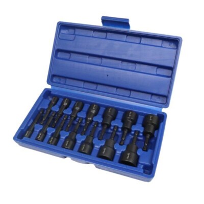 US PRO Tools 14-teilig 1/4 Zoll Sechskant Bohrer magnetischer Schlagschrauber-Set metrisch 6-19 mm 7164