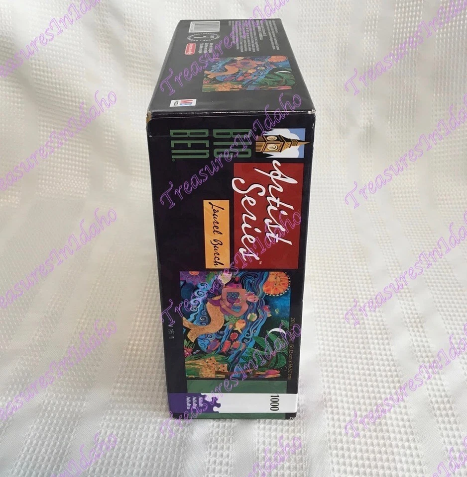 Caja rara, serie de artistas, rompecabezas artístico de la selva pez sirena, Big Ben Laurel Burch Foto 4 de 4