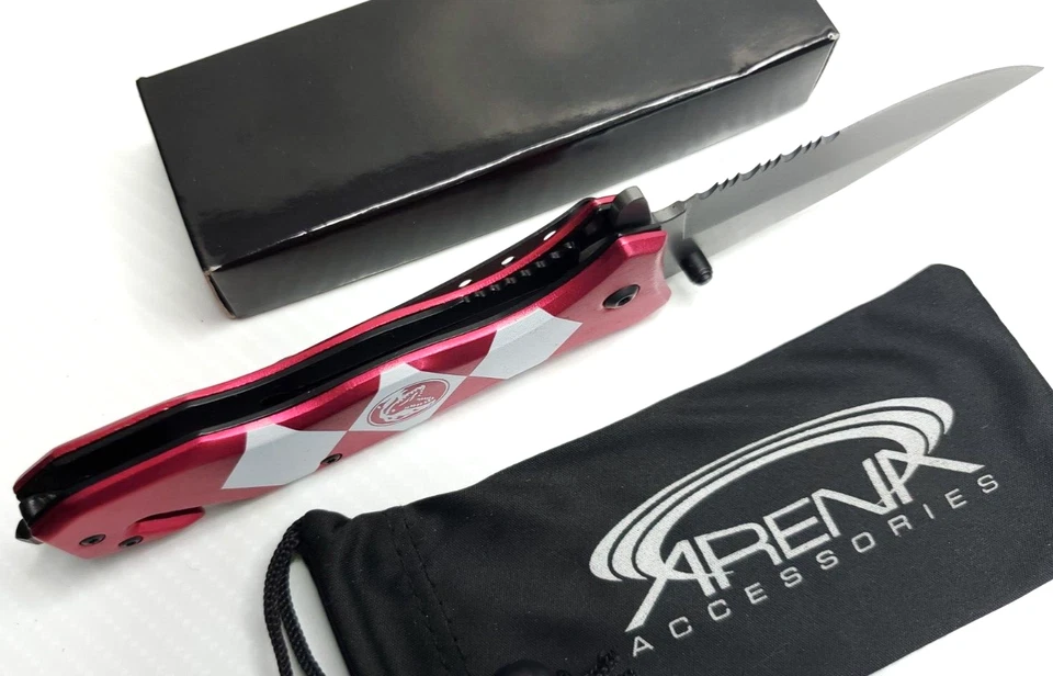 Red Power Ranger Pocket Knife Spring Assisted EDC Blade Tyrannosaurus Superhero - Image 3 of 4