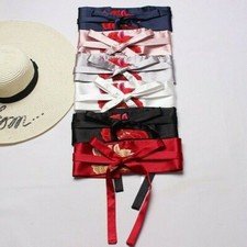 Women Dress Belt Japanese Kimono Wide Obi Yukata Waistband Satin Embroidered