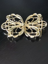 Vintage Collectible Two Part Butterfly Gold Tone Belt Buckle