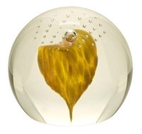 Caithness Glass Heart Of Gold Paperweight Caithness Glass Heart Of Gold Paperweight