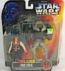 KENNER 1996 Star Wars Deluxe Han Solo with Smuggler Flight Pack NEW Free Ship!