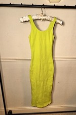 Fashion Nova Dress Green Lime Bodycon Snatched Midi Women’s UKM