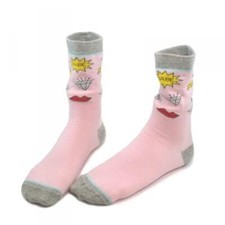 2 Pairs crew Socks Premium Quality Designer Hipoka pink Dress Mens womens NEW