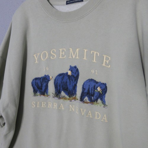Brandy Melville Crewneck Sweatshirt Green 1991 Yosemite Sierra Nevada Retro - Picture 2 of 11