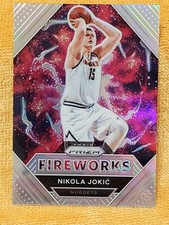 2020-21 Panini Prizm Nikola Jokic FIREWORKS Insert SILVER PRIZM HOT Nuggets #7