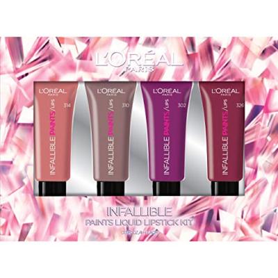 L'Oreal Infallible Paints Liquid Lipstick Kit. 1 Set, 4 Farbtöne, Endless Lip Look