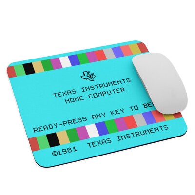Vintage Texas Instruments TI-99/4A Mouse Pad   Rainbow Boot Screen
