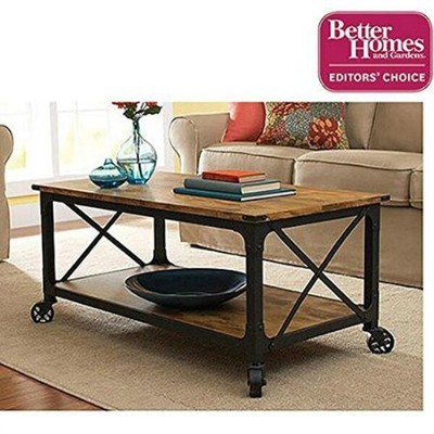 Better Homes And Gardens Rustic Country Coffee Table, Antiqued Black/Pine Finish (616204500392)