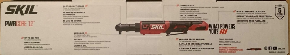 New SKIL PWR CORE Cordless 12V Brushless 3/8” Ratchet RW5763A-00 Tool only -NEW - Image 4 of 4
