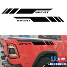 For Dodge Ram 1500 2500 3500 Sport Matte Black Truck Bed Side Decal Sticker 2x
