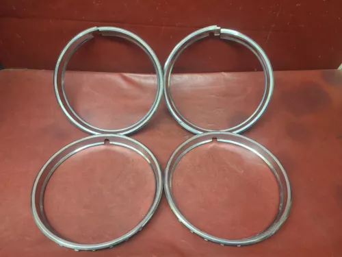1942-1962 Ford Chevy Dodge 13" Trim Rings Beauty Wheel Rim Stainless Vintage (4)