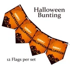 Happy Halloween Bunting Banner Spooky Party Decor Black orange Garland Trick