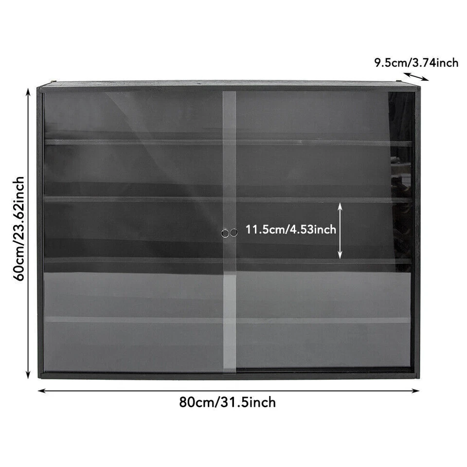 Vitrina de 5 niveles con puertas de acrílico estantes montados en la pared Foto 2 de 4
