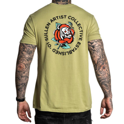 Sullen Art Collective Clothing T-Shirt - Death Rose Tattoo Rose Skull Schädel