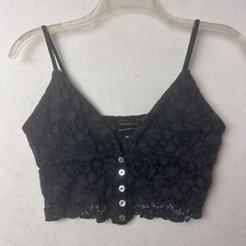 UO Urban Outfitters tank cami women M black lace cropped Y2K whimsigoth