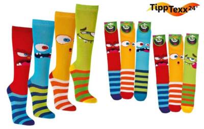 6 Paar Kinder Kniestrümpfe Lustige Monster für Jungen Mädchen Antiloch-Garantie