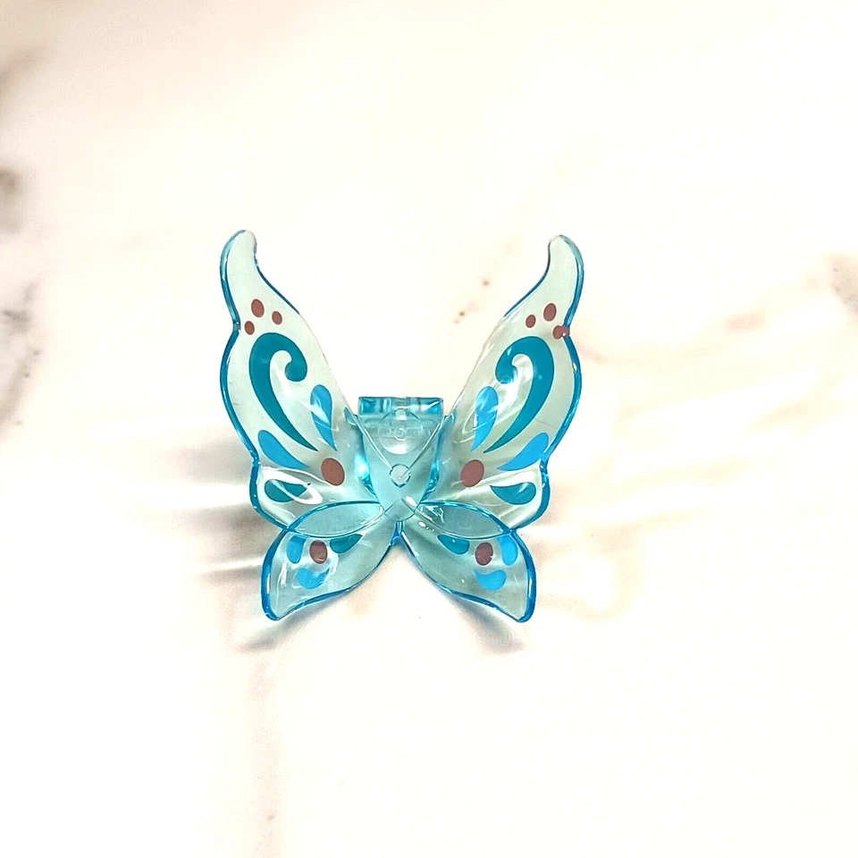 New LEGO Fairy Wings Trans Blue Printed Swirls Elf Forest Butterfly GORGEOUS - Imagem 3 de 3