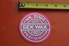 Dr Zog's SEX WAX Red Silver Surfboard SURF WAX 80's Vintage Surfing STICKER