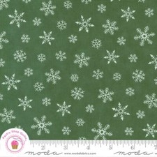 Moda HOLIDAYS AT HOME 56077 19 Green Snowflakes Deb Strain Quilt Fabric CHRISTMA