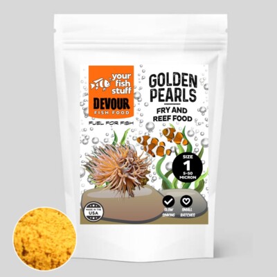 Golden Pearls Fry & Coral Fish Food 'Size 1'  5-50 micron  2oz