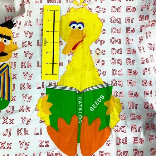 Vintage Fabric Yardage of Sesame Street Characters 1.75 continuous yds 72" wide - Picture 4 of 12
