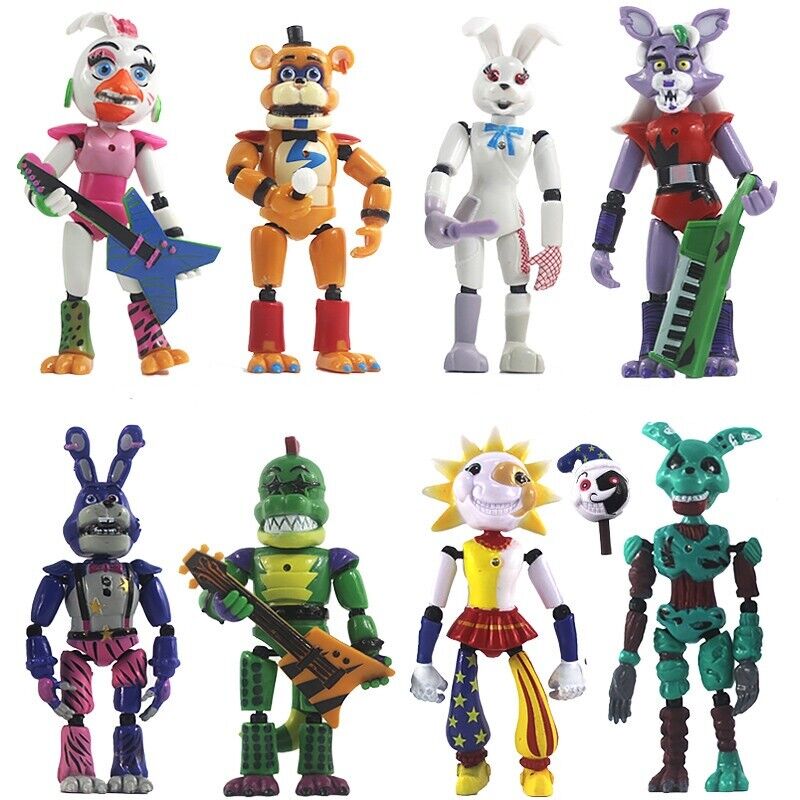 Funko Action Figures! Set of 5 - Five Nights at Freddy's - Security Breach  - Pizzaplex - Glamrock Chica, Glamrock Freddy, Montgomery Gator, Roxanne