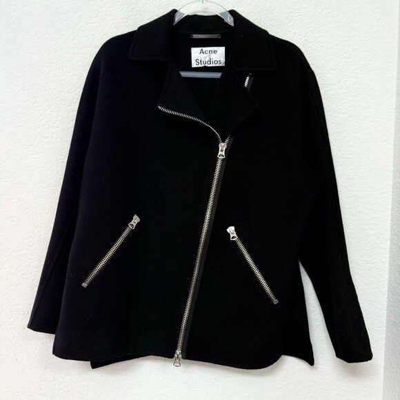 Acne Studios Wool-Blend Zip Jacket Black
