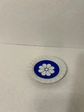 vtg 60s 70s Blue flower Ashtray groovy mcm retro hippie kitsch