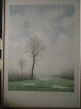 GRANDE LITHO SIGNEE LE POITOU NUMEROTE 47/70 ENCADRE SOUS PLEXI FRENCH