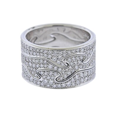 New Georg Jensen Fusion 18K Gold Diamond Piece Puzzle Ring