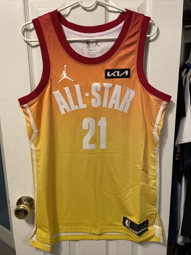 Joel Embiid Jordan Brand 2023 NBA All-Star Game Men's Orange Swingman Jersey M - Picture 5 of 12