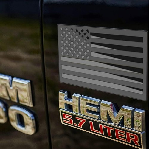Embossed 3D Metal All Black American Flag Emblem Decal Stickers 1 Pair - Bild 5 von 5