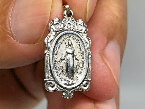 ANTIQUE HMH RELIGIOUS STERLING PENDANT 1830