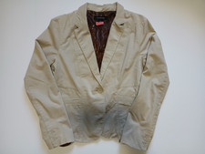 Calvin Klein Jeans Women's Large Blazer - Khaki Tan Lined Jacket Button Collar