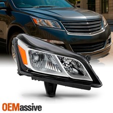 For 2013-2017 Chevy Traverse Halogen Type Chrome Clear Headlight Passenger Right