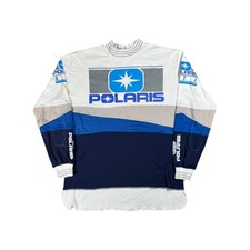 Vintage 80s Polaris USA motocross BMX long sleeve print racing shirt M/L 