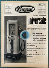 Rara Pubblicità Distributore benzina e miscela BERGOMI-Milano del 1951