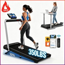 Walking Pad with Incline 10 Foldable Treadmill for Home Use with Handle Bar