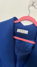 Tahari Arthur S. Levine Blue Plus Size 24W Long Sleeve Women Blazer Church Work