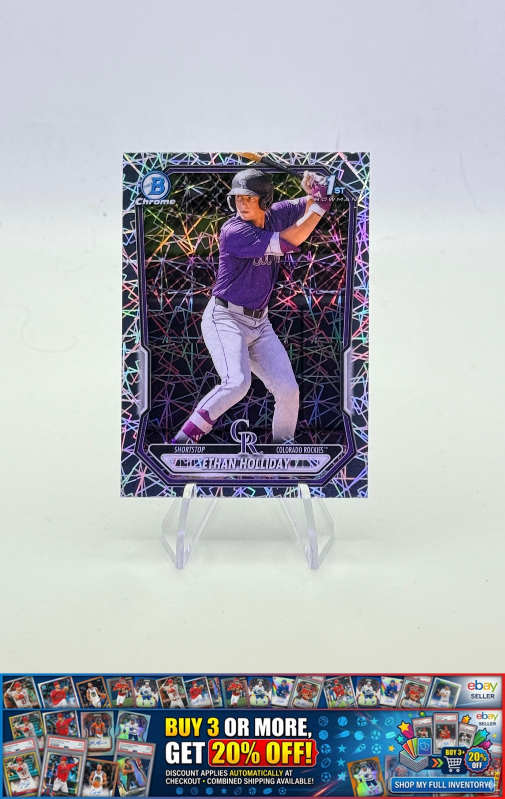 2026 Bowman Ethan Holliday #BCP-1 Chrome Prospects Lazer Refractor Rockies