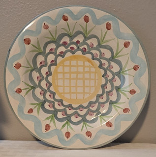 Mackenzie Childs Large Dinner Plate 11 inch "King Ferry" Flat Rim