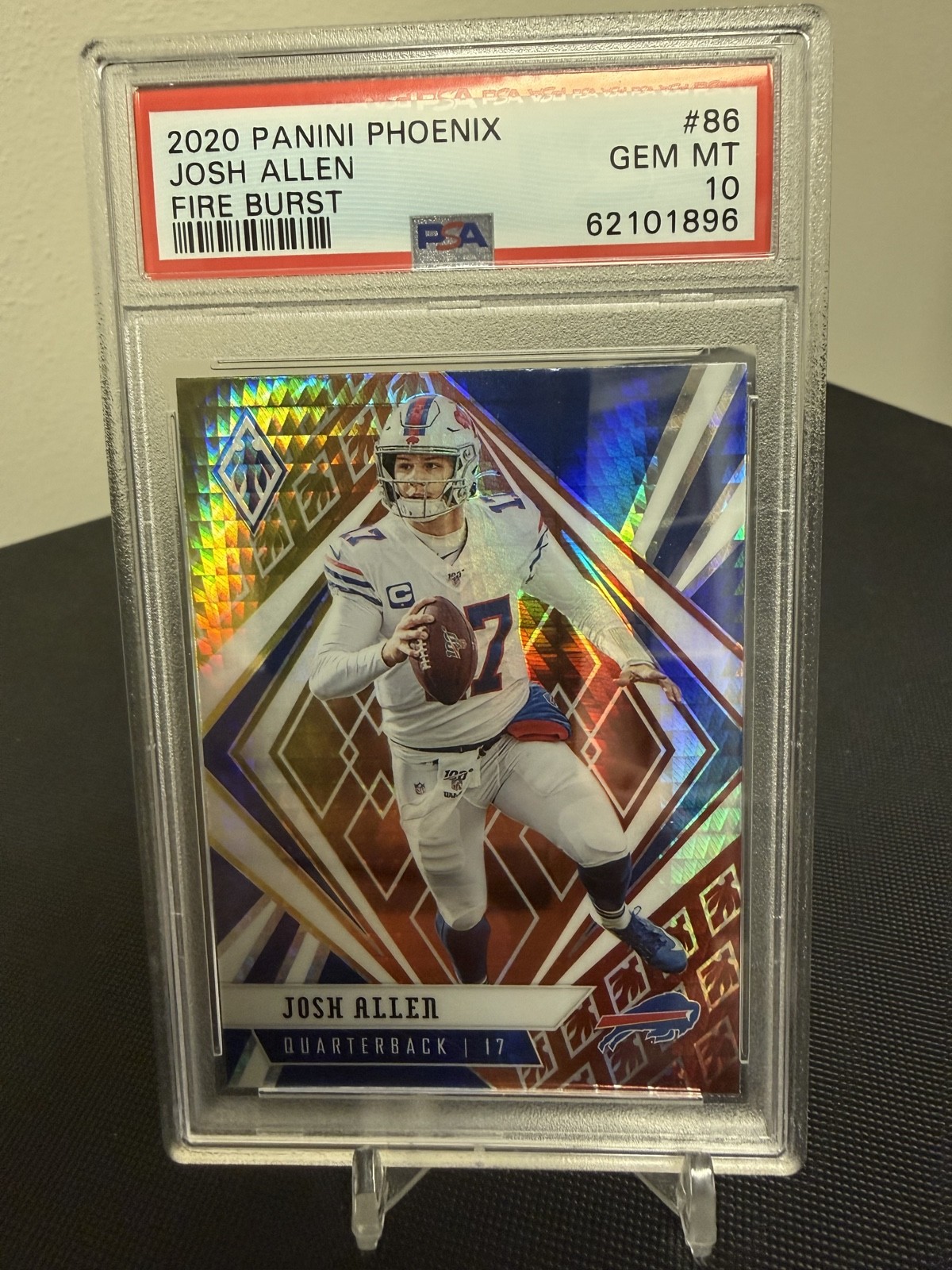 2020 Panini Phoenix Josh Allen #86 Fire Burst PSA 10 GEM MT Buffalo Bills view 1